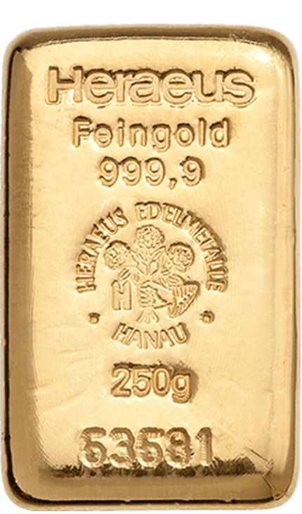 250g Goldbarren Zertifikat